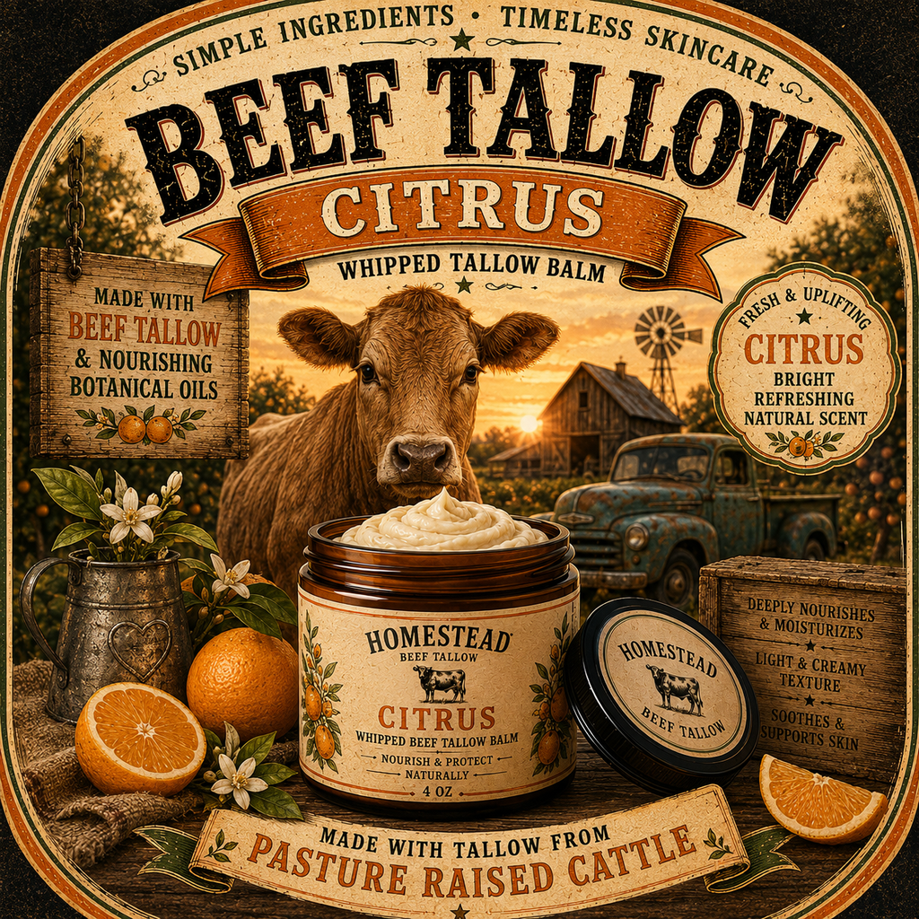 Citrus Whipped Beef Tallow Balm by Homestead Tallow