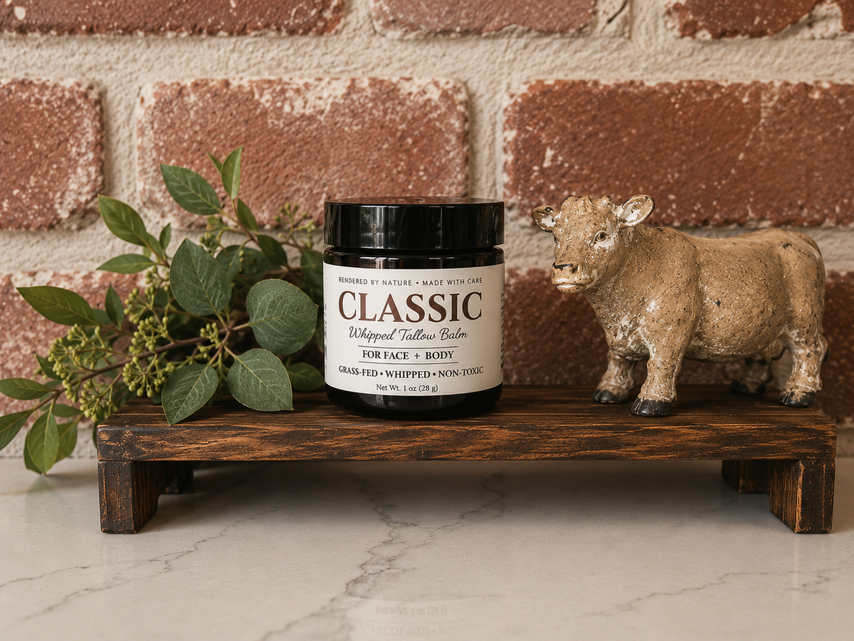 Homestead Tallow Classic balm in 1 oz and 4 oz sizes