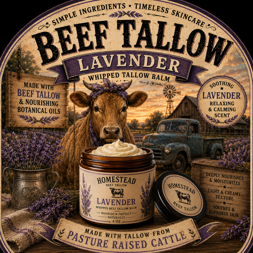 Lavender Whipped Beef Tallow Balm by Homestead Tallow